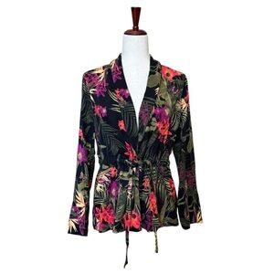 Worthington Isla Floral Lightweight Belted Jacket. Tropical Multi Size M #1393
